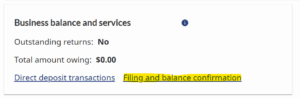 Filing and Balance Confirmation Letter
