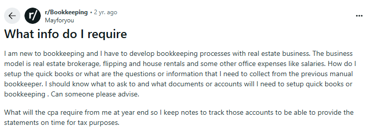 reddit bookkeeping in Burlington requirements